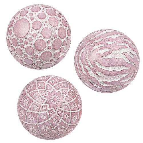 3er Set Dekobälle - Ambiente Ball SPRING rosa